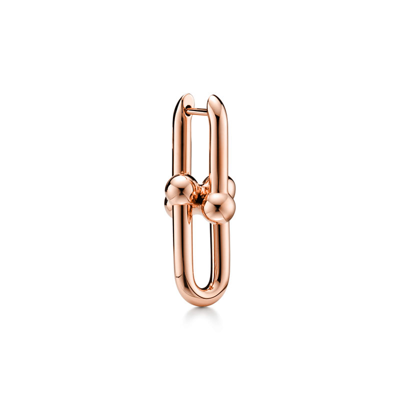 Tiffany & Co. Tiffany HardWear Pendientes de eslabones medianos de oro rosa Liquidación