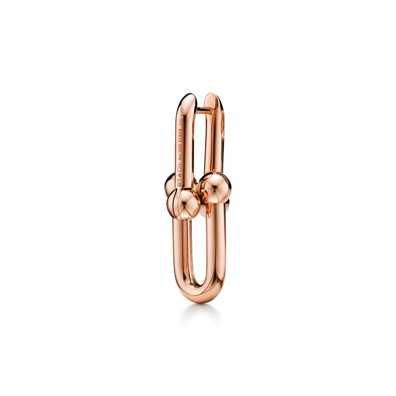 Tiffany & Co. Tiffany HardWear Pendientes de eslabones medianos de oro rosa Liquidación