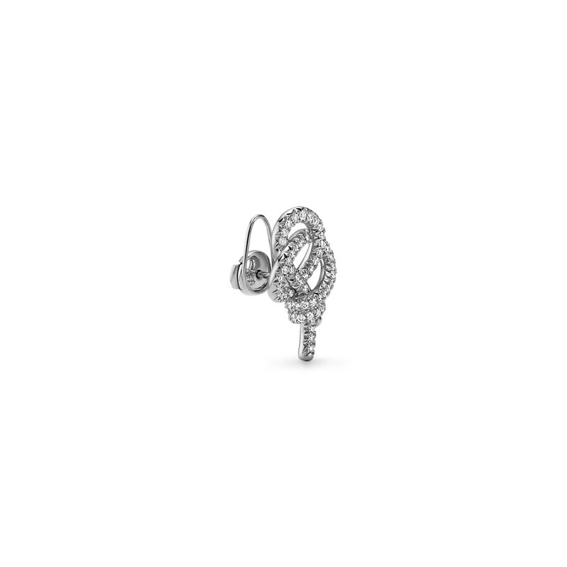 Tiffany & Co. Tiffany Knot Pendientes de botón de platino con diamantes Última moda