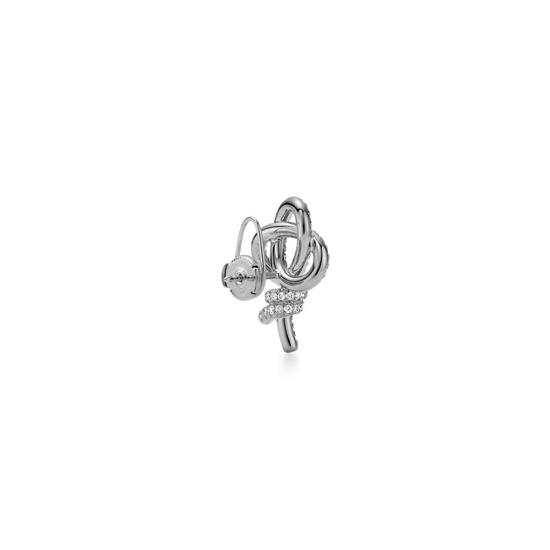 Tiffany & Co. Tiffany Knot Pendientes de botón de platino con diamantes Última moda