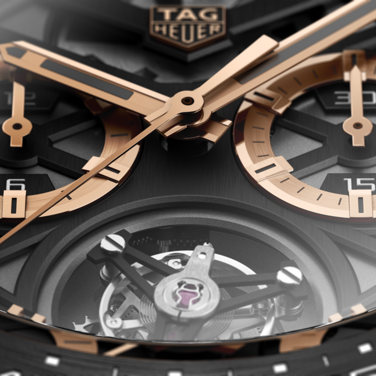 TAG Heuer TAG Heuer Carrera Chronograph Tourbillon Automático 45 mm Titanio con revestimiento de PVD CAR5A5U.FC6377 Oferta especial de fábrica