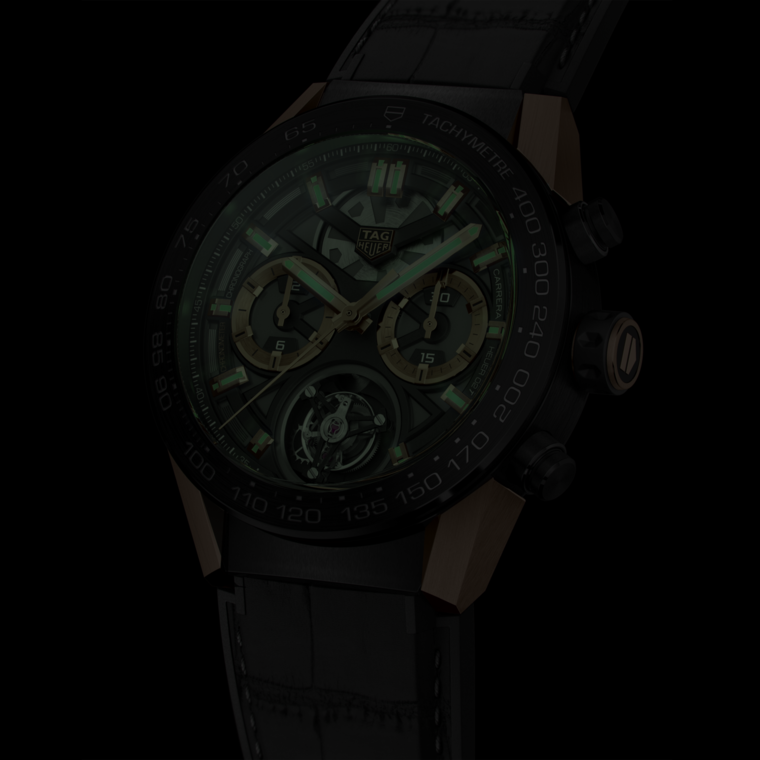 TAG Heuer TAG Heuer Carrera Chronograph Tourbillon Automático 45 mm Titanio con revestimiento de PVD CAR5A5U.FC6377 Oferta especial de fábrica