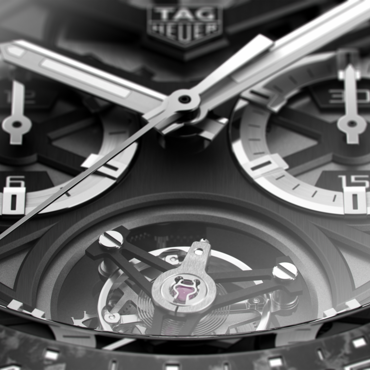 TAG Heuer TAG Heuer Carrera Chronograph Tourbillon Automático 45 mm Titanio con revestimiento de PVD CAR5A8W.FT6071 Promoción trimestral