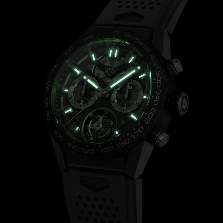 TAG Heuer TAG Heuer Carrera Chronograph Tourbillon Automático 45 mm Titanio con revestimiento de PVD CAR5A8W.FT6071 Promoción trimestral