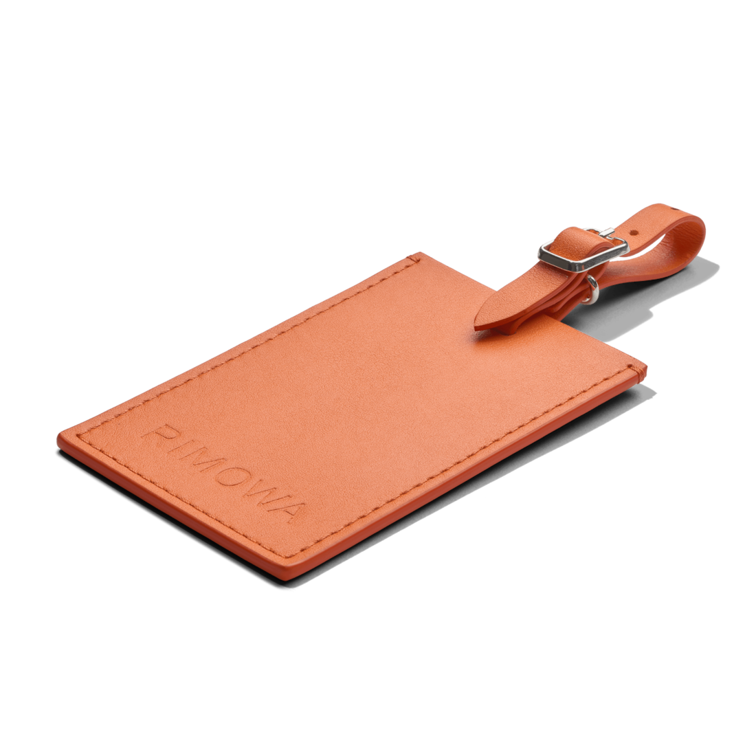 Rimowa Etiqueta de equipaje de cuero personalizada naranja clementina