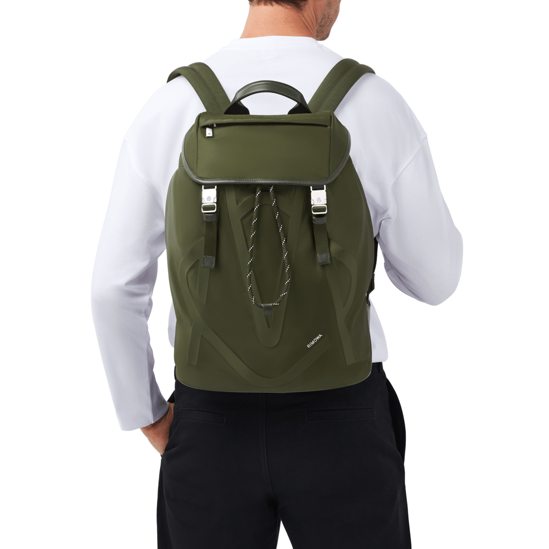 Rimowa Mochila de nailon ECONYL® con solapa Signature - VERDE CAQUI Ofertas
