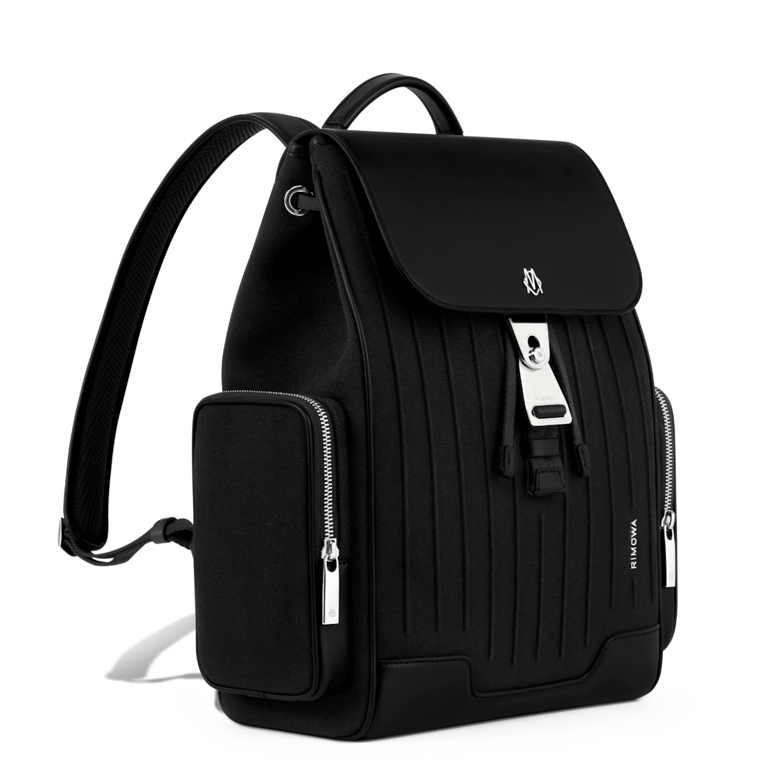 Rimowa Never Still - Mochila pequeña con solapa de cuero y lona - Negro Tienda