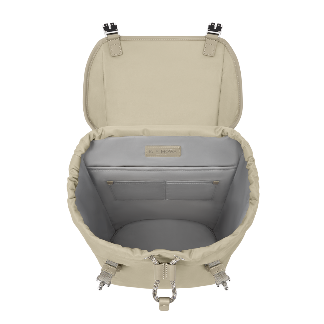 Rimowa Mochila con solapa Signature de nailon ECONYL® - Beige Sand Liquidación