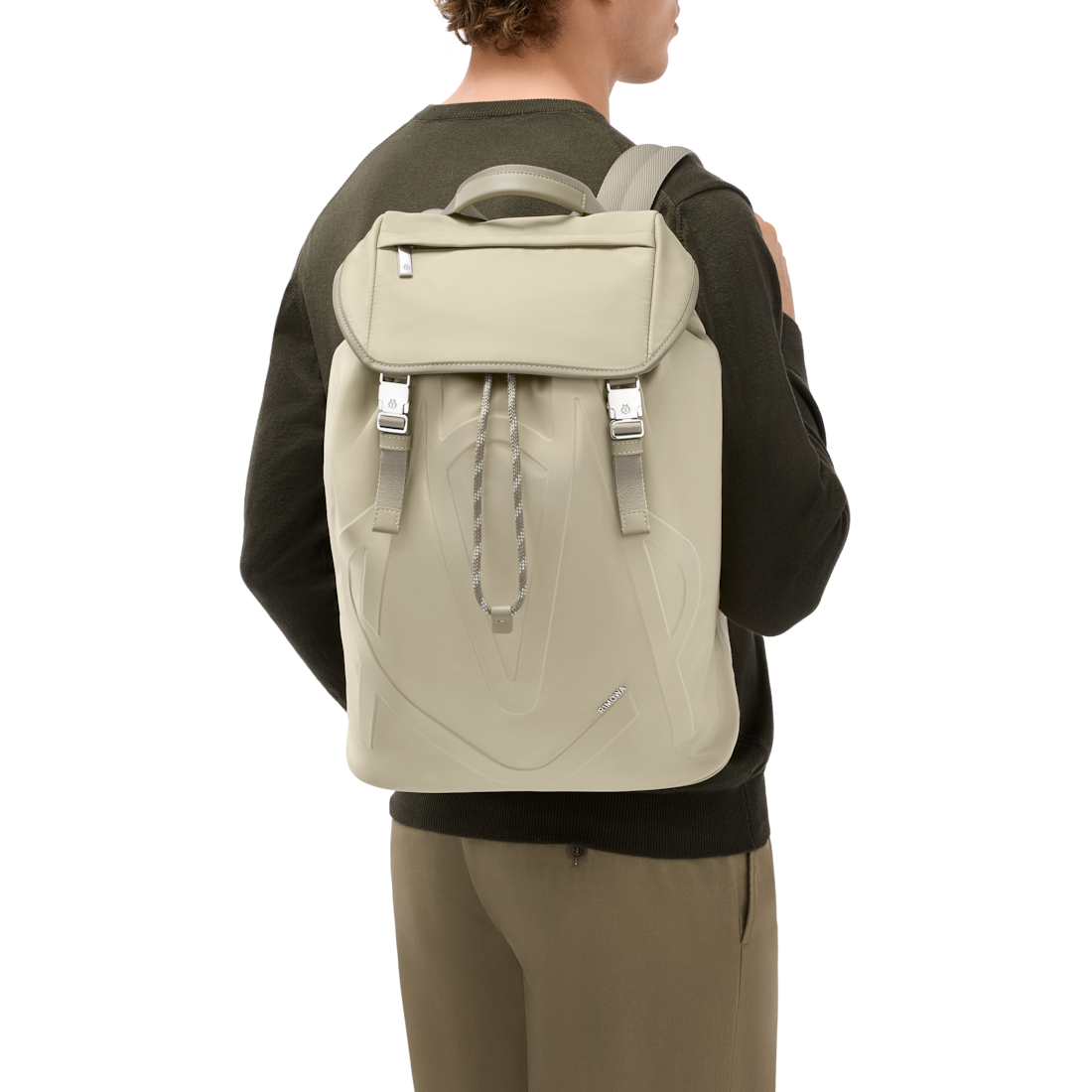 Rimowa Mochila con solapa Signature de nailon ECONYL® - Beige Sand Liquidación