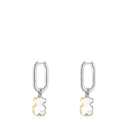 Tous Pendientes de aro pequeños motivo oso bicolor Sweet Dolls Grandes ahorros