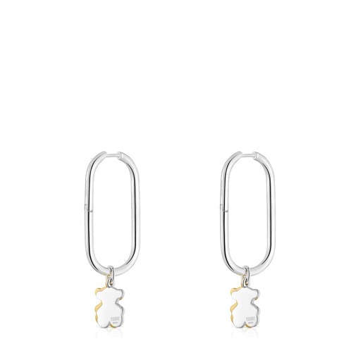 Tous Pendientes de aro motivo oso bicolor Sweet Dolls Precio ultrabajo