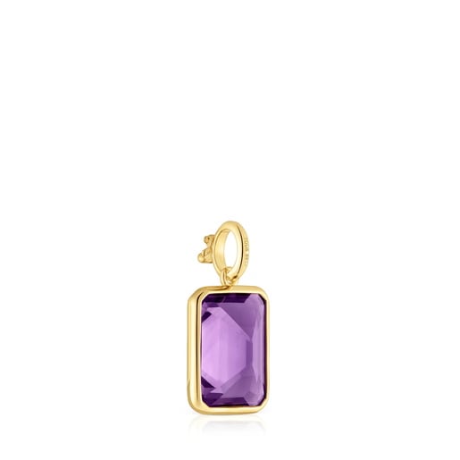 Tous Colgante pequeño con baño de oro 18 kt sobre plata y amatista Medallions En oferta