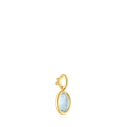 Tous Colgante pequeño con baño de oro 18 kt sobre plata y aguamarina Medallions Tienda