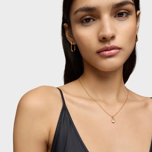 Tous Colgante pequeño con baño de oro 18 kt sobre plata y aguamarina Medallions Tienda