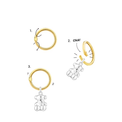 Tous Anilla mediana con baño de oro 18 kt sobre plata Hold Oval Liquidación