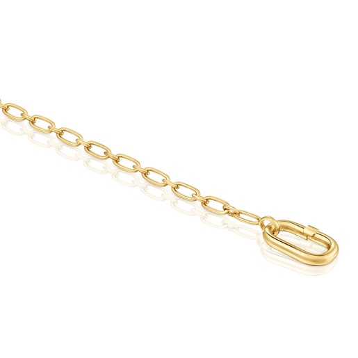 Tous Pulsera cadena con baño de oro 18 kt sobre plata y anilla Hold Oval Rebajas top