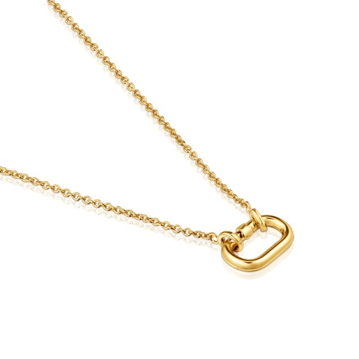 Tous Collar corto con baño de oro 18 kt sobre plata con anilla Hold Oval Envío gratis