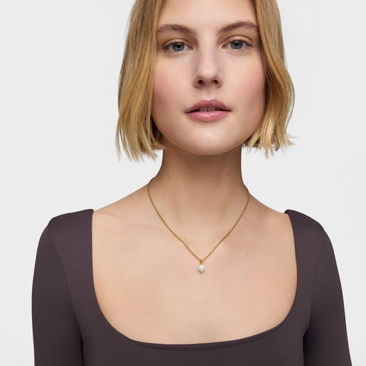 Tous Colgante pequeño con baño de oro 18 kt sobre plata y perla cultivada Medallions Oferta especial