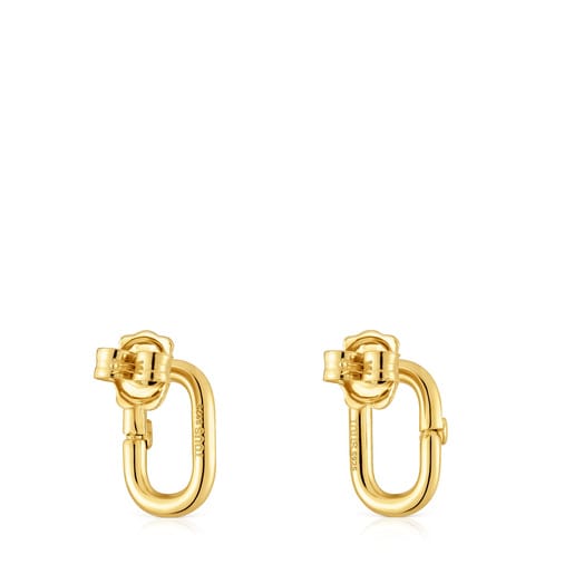 Tous Pendientes pequeños con baño de oro 18 kt sobre plata Hold Oval Envío gratis