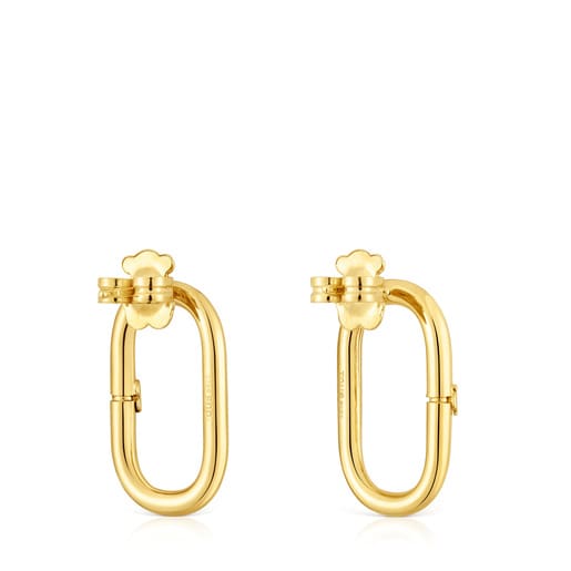 Tous Pendientes cortos con baño de oro 18 kt sobre plata Hold Oval Últimos 2 días