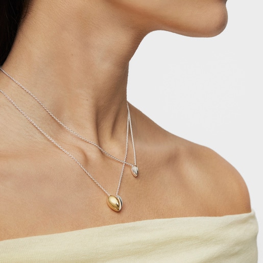 Tous Collar corto doble corazón pequeño bicolor My Other Half Oferta exclusiva