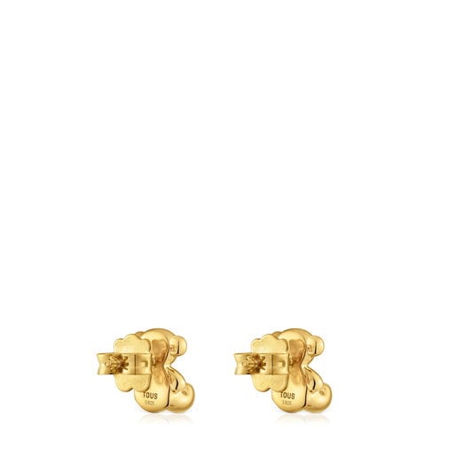 Tous Pendientes oso con baño de oro 18 kt sobre plata 10 mm Bold Bear Grandes ahorros