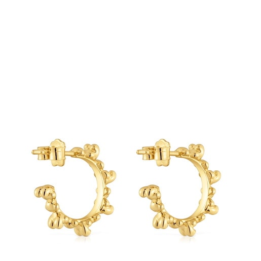 Tous Pendientes de aro con baño de oro 18 kt sobre plata 12 mm Bold Bear Rebajas de fin de temporada