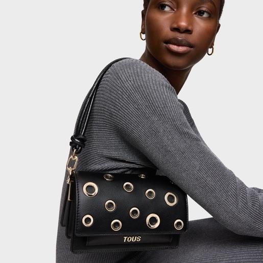 Tous Bandolera pequeña negra Audree Eyelets COMPRAR AHORA