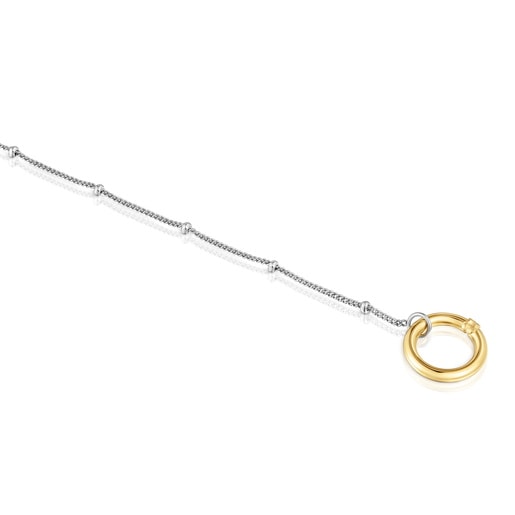 Tous Pulsera cadena de acero y anilla de oro Hold Solo hoy