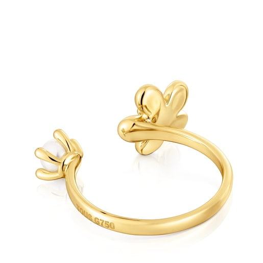 Tous Anillo abierto de oro y perla cultivada Daisy Última moda