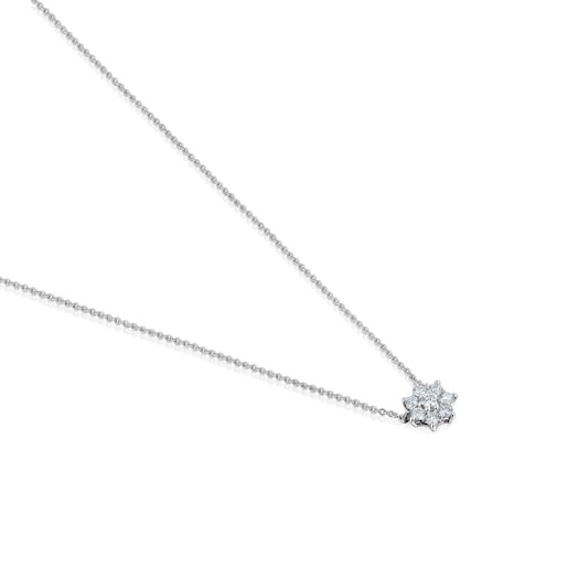 Tous Gargantilla de oro blanco y diamante Daisy Venta caliente