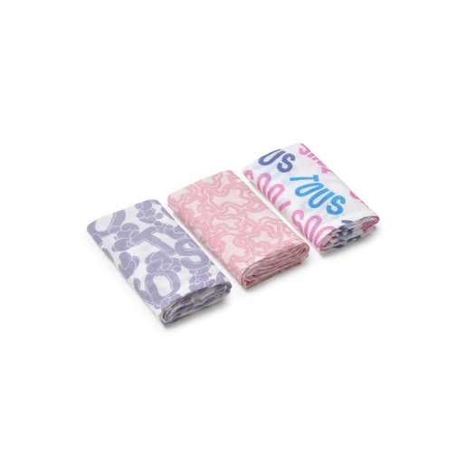 Tous Muselina pack de 3 MMuse rosa Rebajas de fábrica