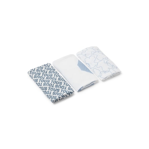 Tous Muselina pack de 3 MMuse azul celeste Descuento