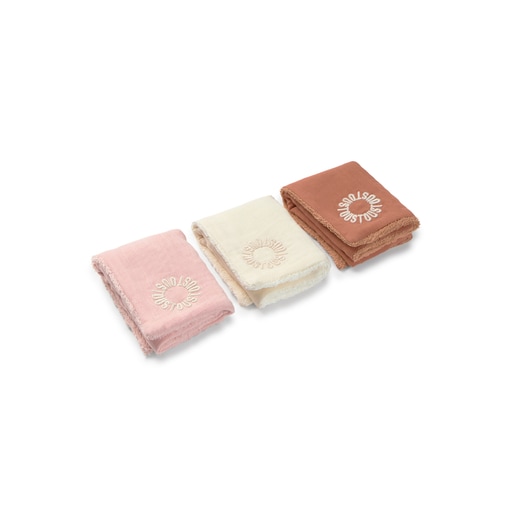 Tous Muselina pack de 3 con rizo Classic rosa Tienda