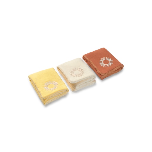 Tous Muselina pack de 3 con rizo Classic amarillo Tienda