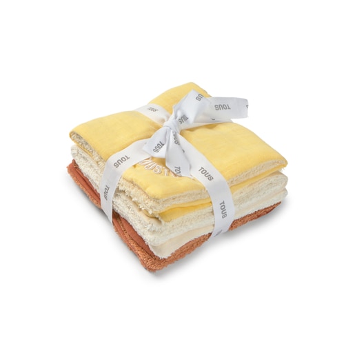 Tous Muselina pack de 3 con rizo Classic amarillo Tienda