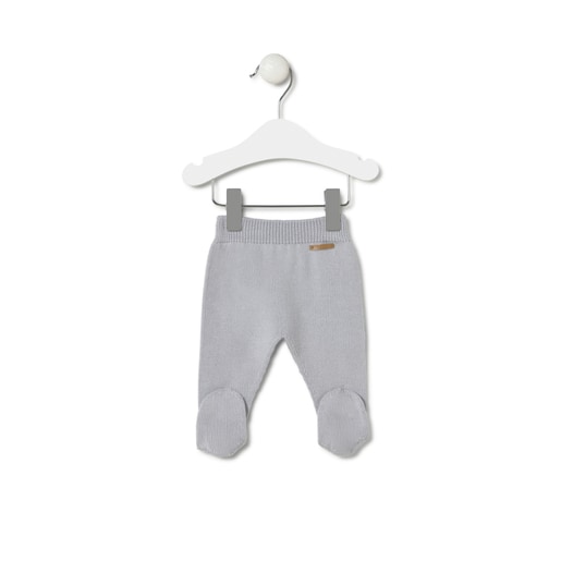 Tous Conjunto de punto de bebé Tricot a rayas gris Último día