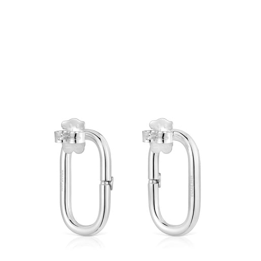 Tous Pendientes cortos de plata Hold Oval Tienda de fábrica