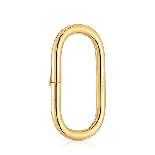 Tous Anilla extra grande con baño de oro 18 kt sobre plata Hold Oval Ahorra y exporta