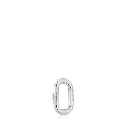 Tous Anilla pequeña de plata Hold Oval Descuento por venta flash