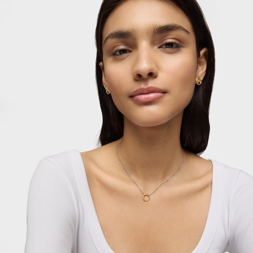 Tous Collar corto de acero y anilla de oro Hold Ofertas de temporada