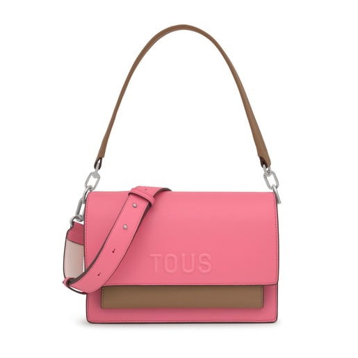 Tous Bandolera mediana rosa y tierra Audree Saffiano En línea