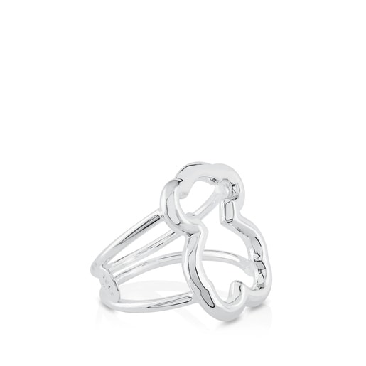 Tous Anillo de plata motivo silueta oso New Carrusel Ventas relámpago
