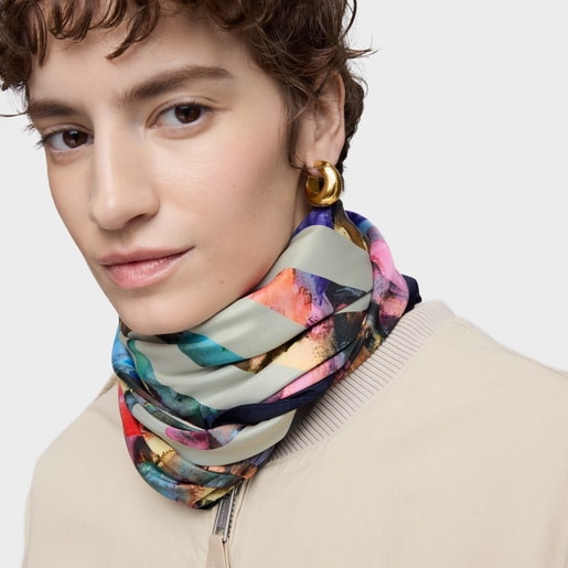 Tous Pañuelo cuadrado azul marino TOUS Summer Watercolor Precios de Black Friday