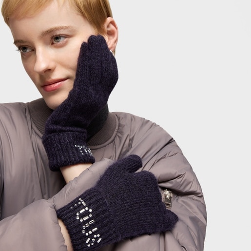 Tous Guantes azul marino TOUS Crystal Outlet