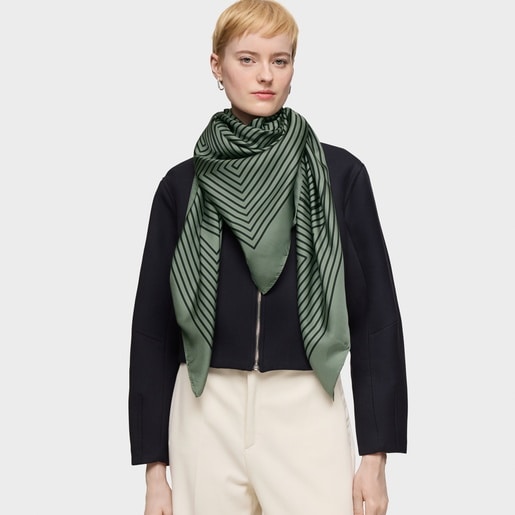 Tous Pañuelo cuadrado verde arcilla TOUS Maze Gran oferta