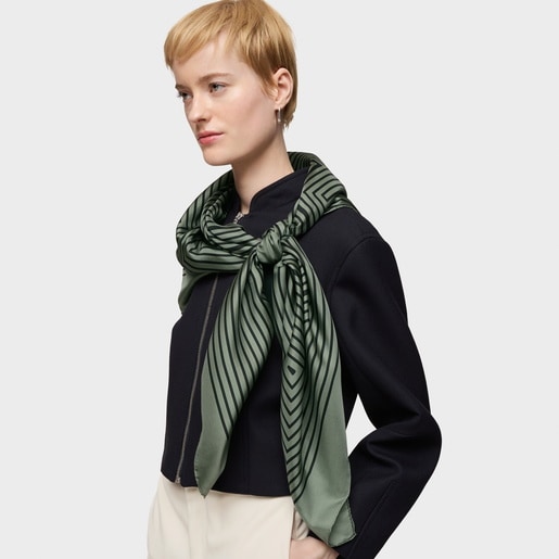 Tous Pañuelo cuadrado verde arcilla TOUS Maze Gran oferta