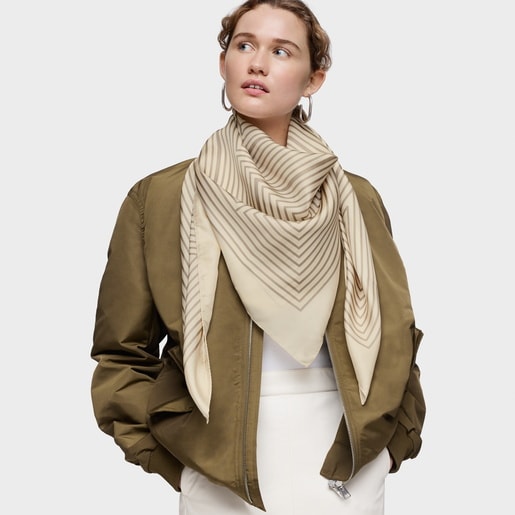 Tous Pañuelo cuadrado beige TOUS Maze Rebajas de fábrica