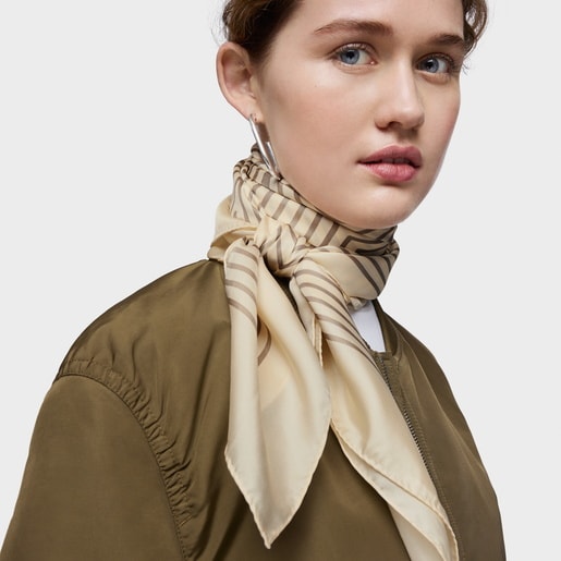 Tous Pañuelo cuadrado beige TOUS Maze Rebajas de fábrica