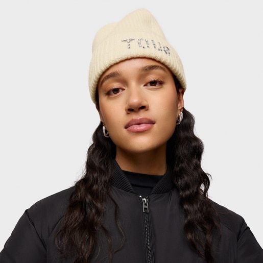 Tous Gorro beanie beige TOUS Crystal Ventas relámpago